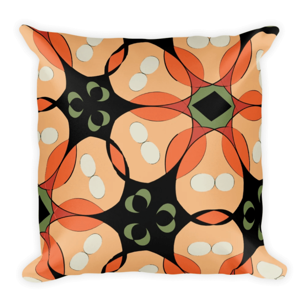 Midcentury Inspired Tropical Floral Throw Pillow