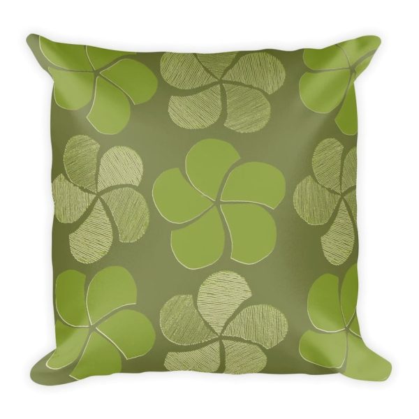 Green On Green Floral Throw Pillow