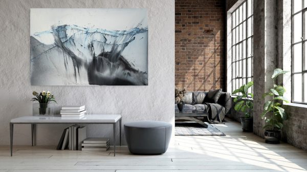 Large Modern Abstract Painting Grey Neutral Bold For The Home