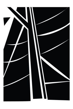 Black sailboat artwork abstract