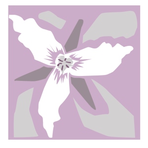 Pastel purple graphic flower artwork