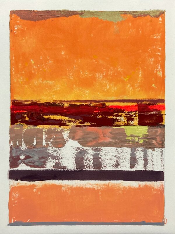New York Abstract Paintings On Paper Orange