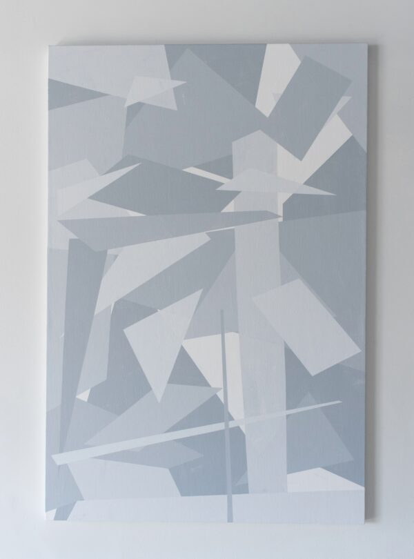 Geometric Abstract Paintings Monochrome Grey