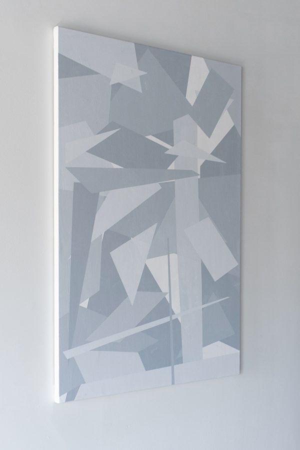 Geometric Abstract Paintings Grey Monochrome