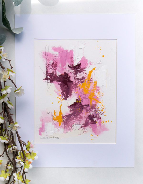 Pink Abstract Painting Acrylic Small Artworks