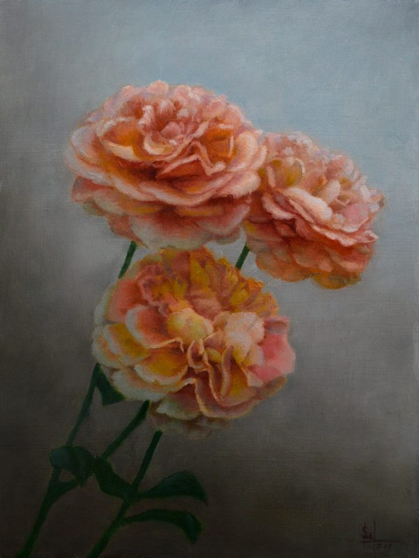 Crazy Love Roses, Brian Skol, Oil On Panel 9X12 - 1