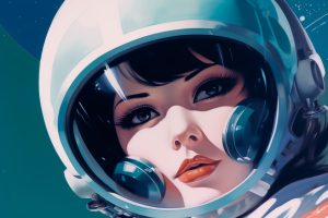 The New Frontier, space-age, retro-futuristic, Art, Print, Female Embpowerment, Sci-Fi, Futurism