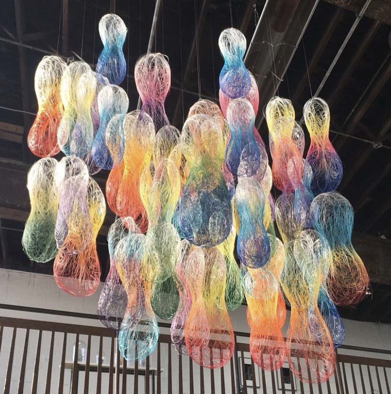 Michael O'Reilly Colorful And Lightweight Wire Sculptures For The Ceiling