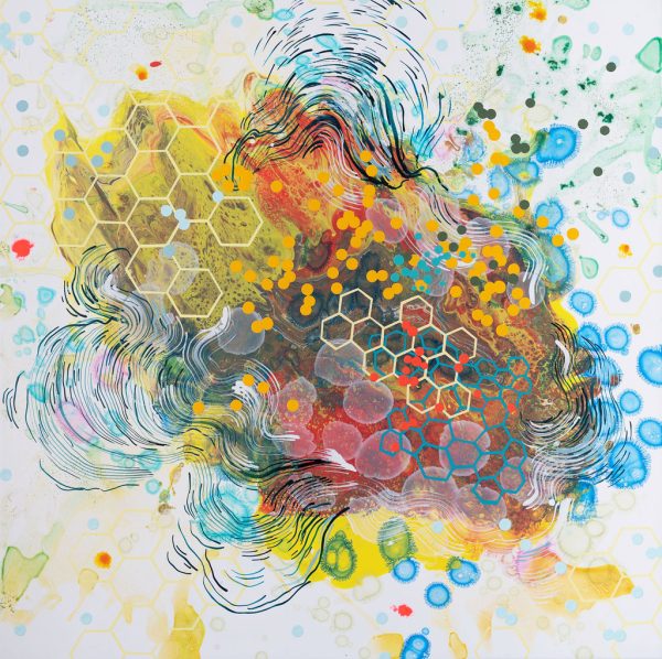 Hive Formation,, 36X36, Mixed Media On Panel, 2022 Lr - 1