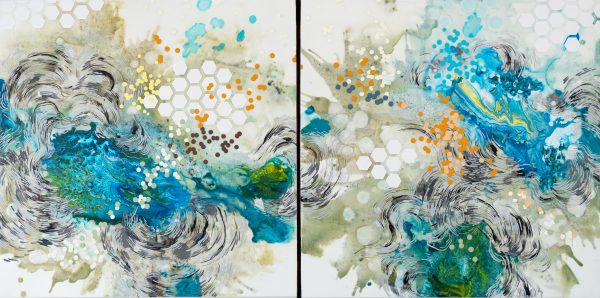 Symbiosis, 36X72 (Diptych), Mixed Media On Panel, 2020 - 1